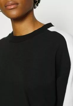 Even&Odd Damen OVERSIZED SWEATSHIRT WITH STRIPE - Sweatshirt - Black -Even Und Odd Verkäufe facf870c8f5f4975bc8138bf94aec4bb