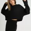 Even&Odd Damen CROPPED JUMPER - Strickpullover - Black -Even Und Odd Verkäufe fd3bd6122f154dad894d971b813e9d0b