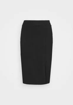 Even&Odd Damen BASIC - Midi Skirt With Slit - Bleistiftrock - Black -Even Und Odd Verkäufe fe0a541acbea4c499c73f8c628cdb7bc