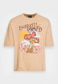 Even&Odd Unisex T-Shirt Print - Brown -Even Und Odd Verkäufe fec20cb629ae41ceb16366ed511043f7