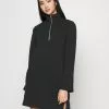 Even&Odd SWEAT HIGH NECK MINI DRESS WITH HALF ZIP THROUGH - Freizeitkleid - Black | Damen -Even Und Odd Verkäufe ff1bb49db1a34eb6936bfa9d22157cbb